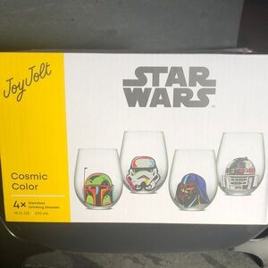 4 Star Wars stemless drinking glasses by Joy Jolt